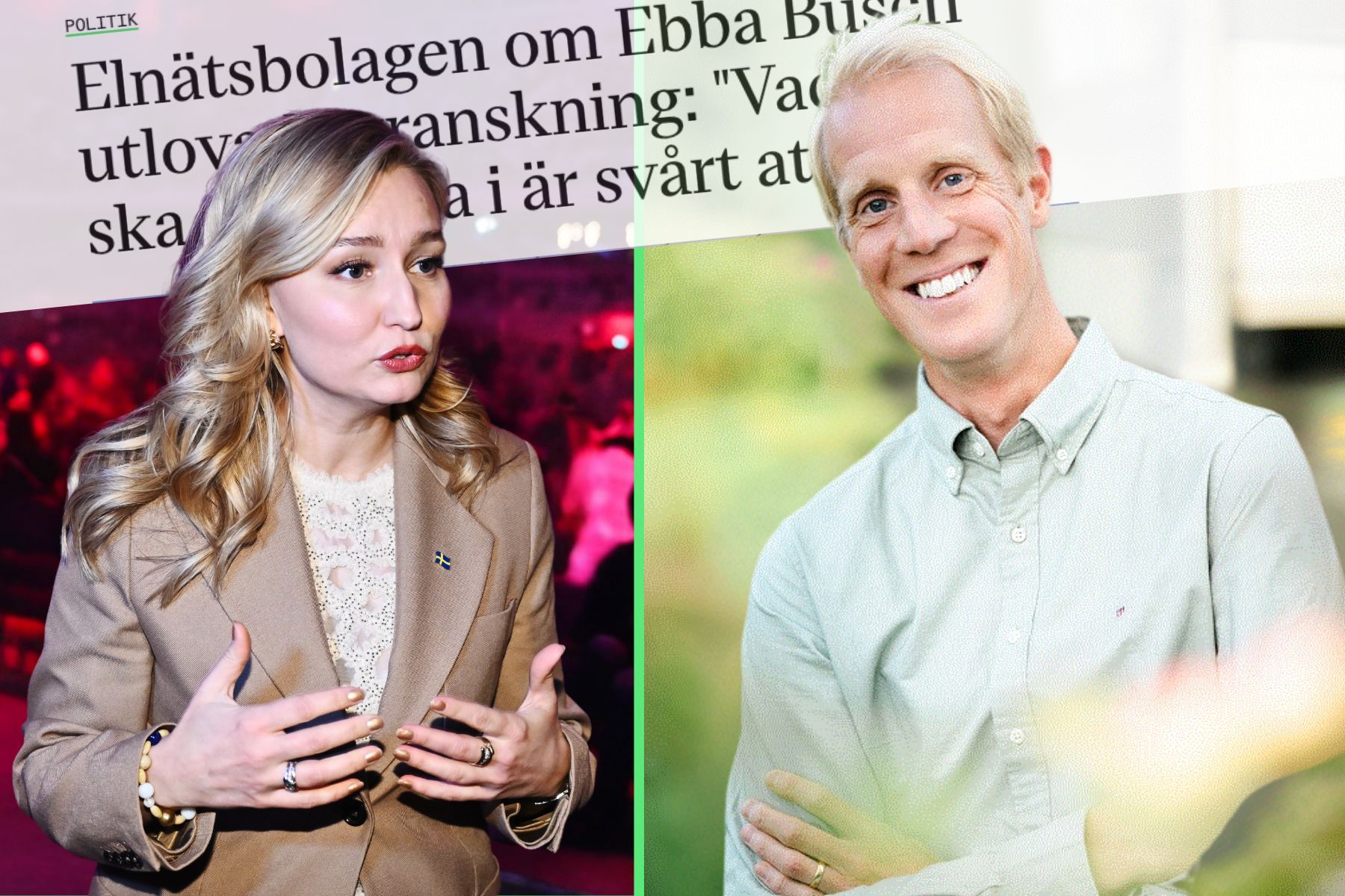 Ebba Busch och Daniel Waluszewski. Foto: Pressbilder (montage).
