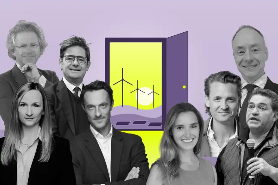 Some of the climate and energy investors that saw exits this year. Full names below. Press photos/Impact Loop design