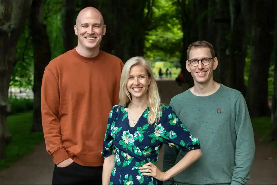 Joel Larsson, Heidi Lindvall and Hampus Jakobsson, founders of Swedish VC Pale Blue Dot. Photo: press image.