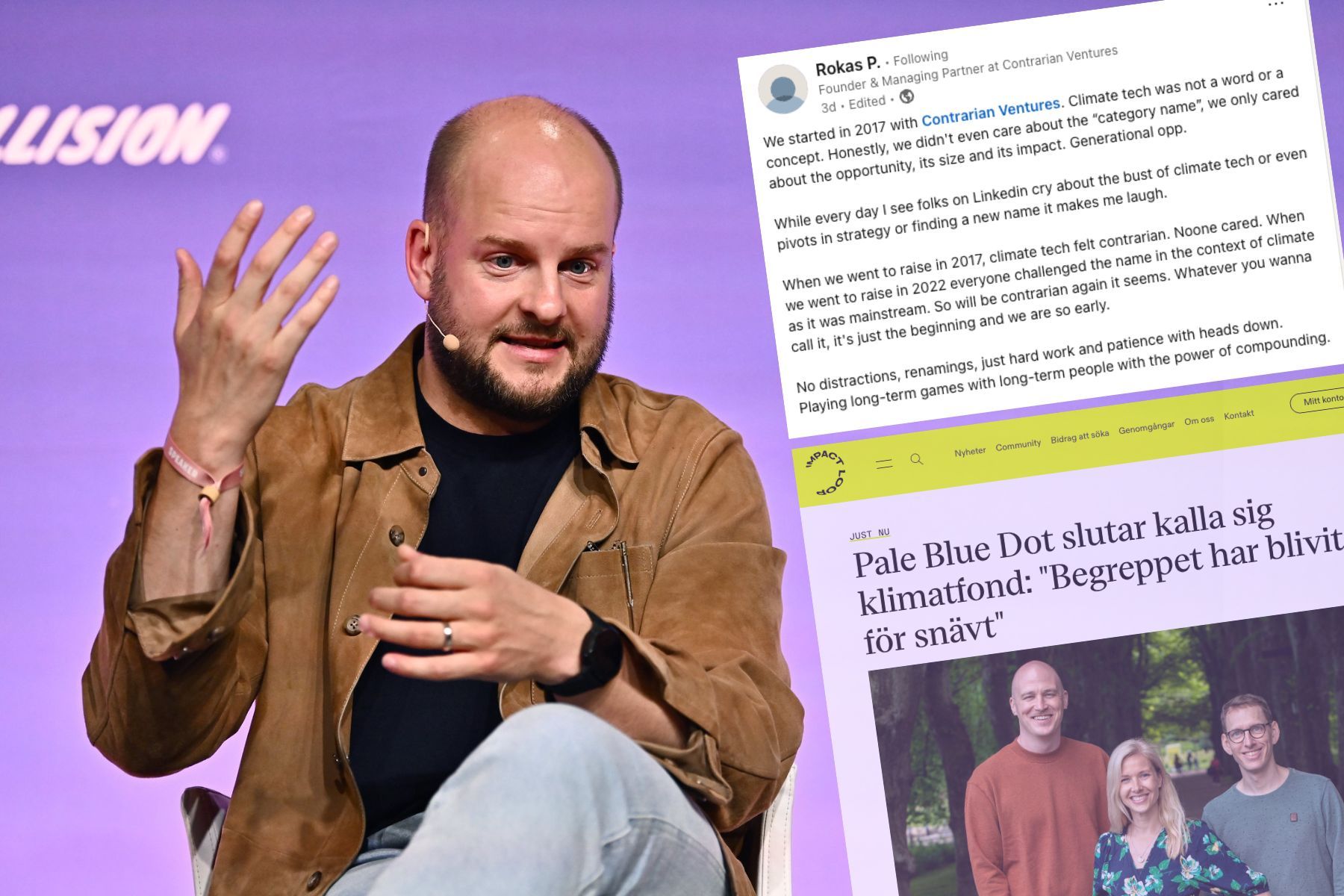 Rokas Peciulaitis, grundare och partner på Contrarian Ventures. Foto: Collision Conference.