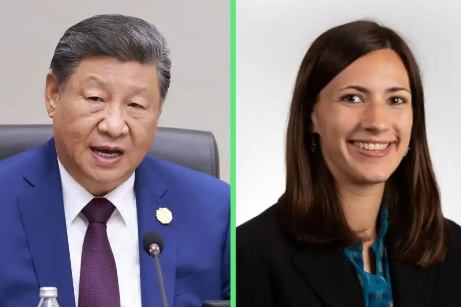 Xi Jinping och Kale Logan. Foto: TT/pressbild.