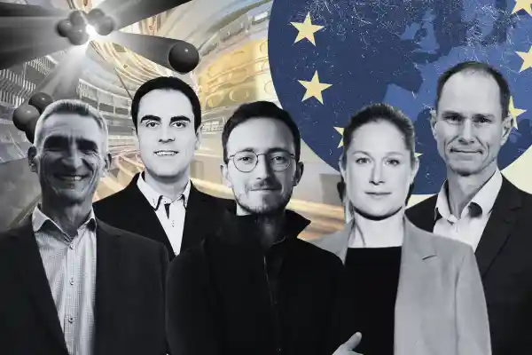 Some of the fusion energy execs calling on the EU for a clear strategy on fusion. Credit: Press photos/Impact Loop design