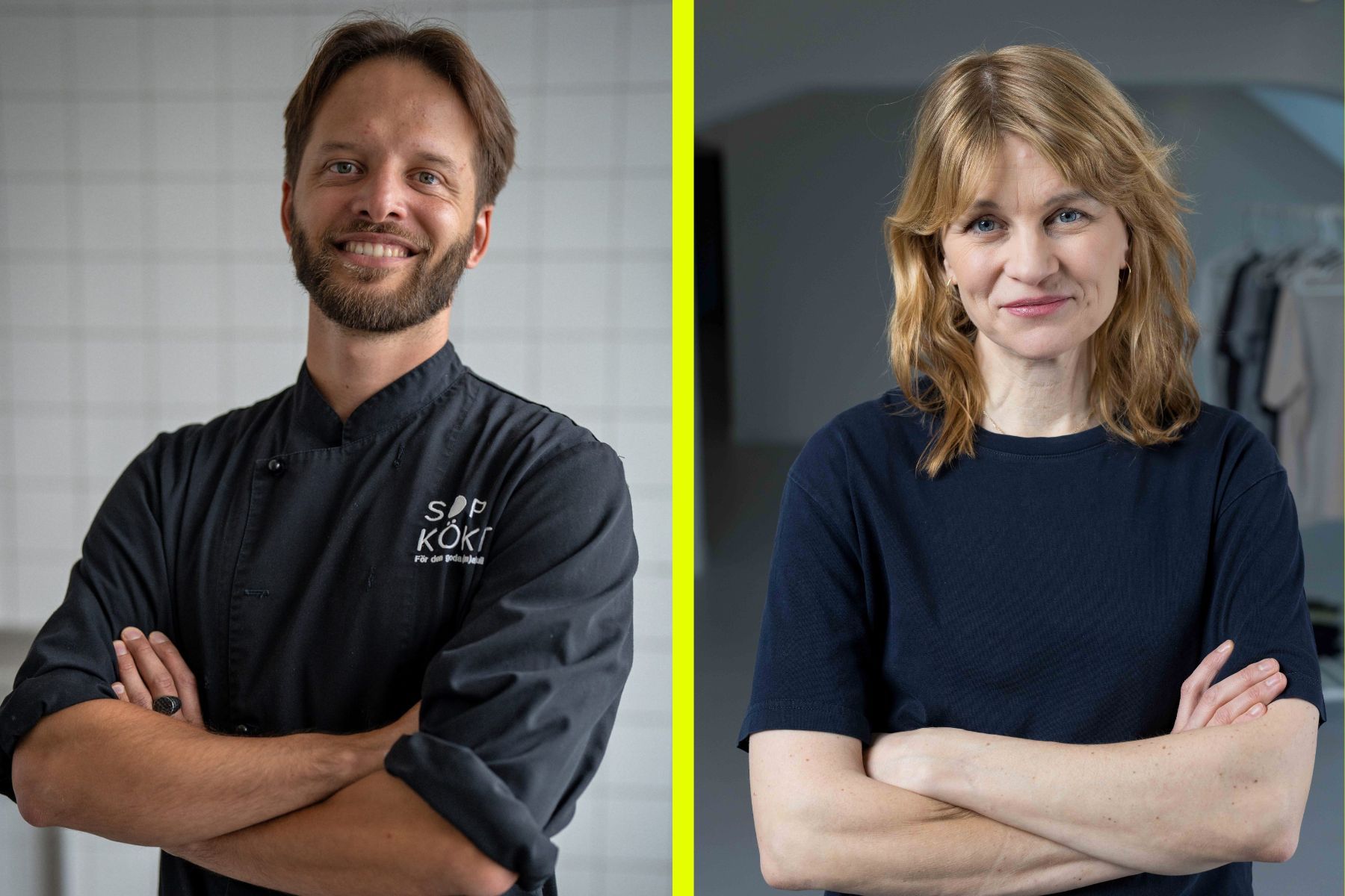 Filip Lundin på Sopköket och Hanna Saurén på Imperfect Industries. Foto: Kalle Ljungberg, pressbild.