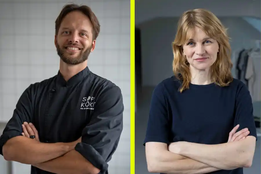 Filip Lundin på Sopköket och Hanna Saurén på Imperfect Industries. Foto: Kalle Ljungberg, pressbild.