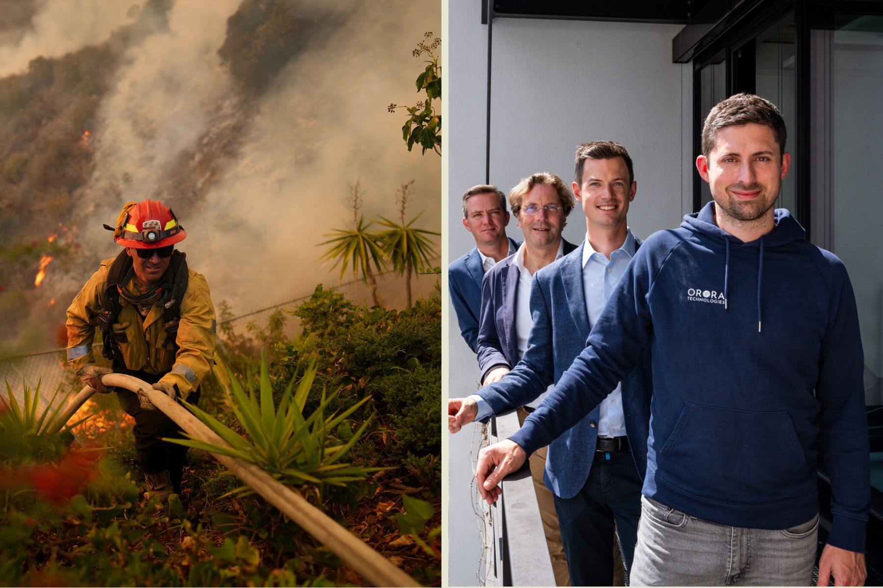 OroraTech's management team, led by Martin Langer, CEO and CTO. Photo credit: AP Photo/Eric Thayer/TT and press image.