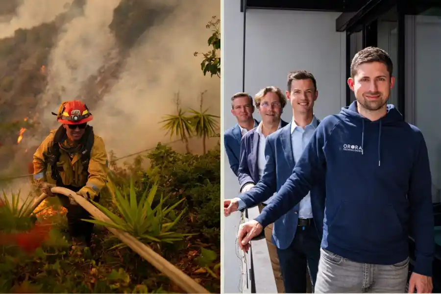 OroraTech's management team, led by Martin Langer, CEO and CTO. Photo credit: AP Photo/Eric Thayer/TT and press image.