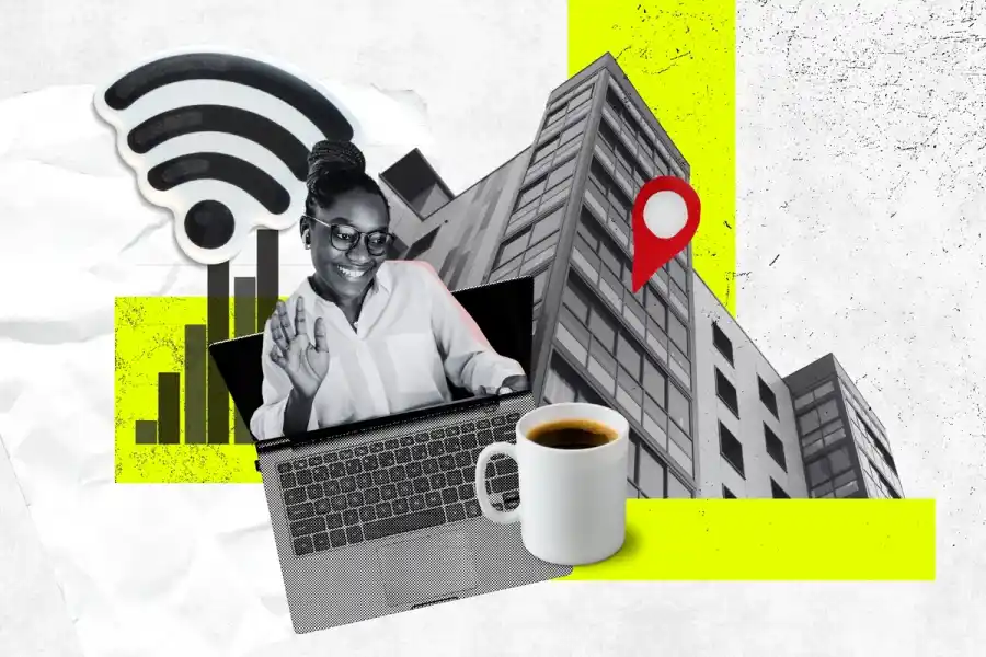 Illustration av distansjobb. Grafik: Diana Demin, Impact Loop.