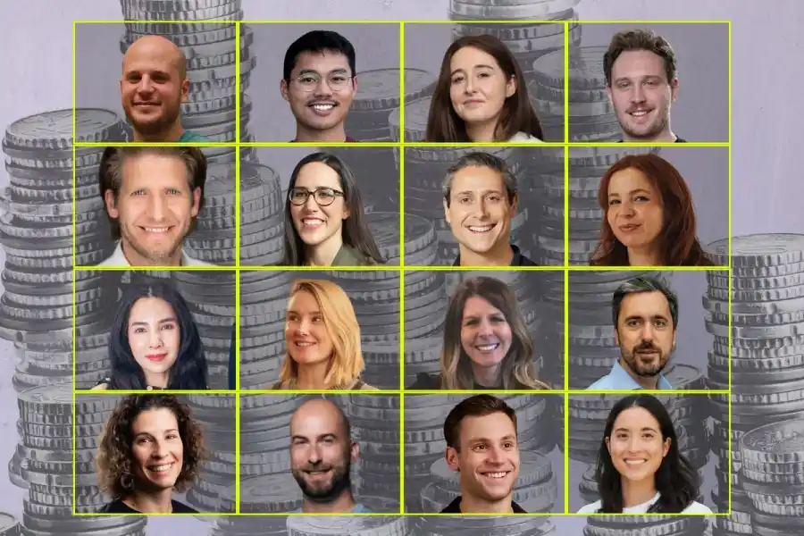 Some of the founders and investors featured in the article. Full names below. Photos: press and collage by Impact Loop.