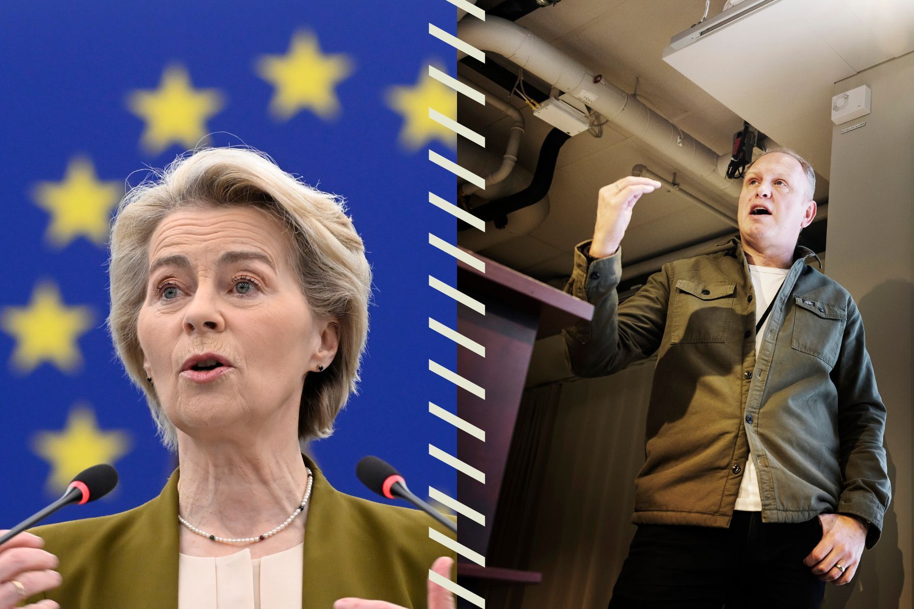 Ursula von der Leyen, Europeiska kommissionens ordförande, Henrik Henrikson, vd för Stegra. Foto: TT.