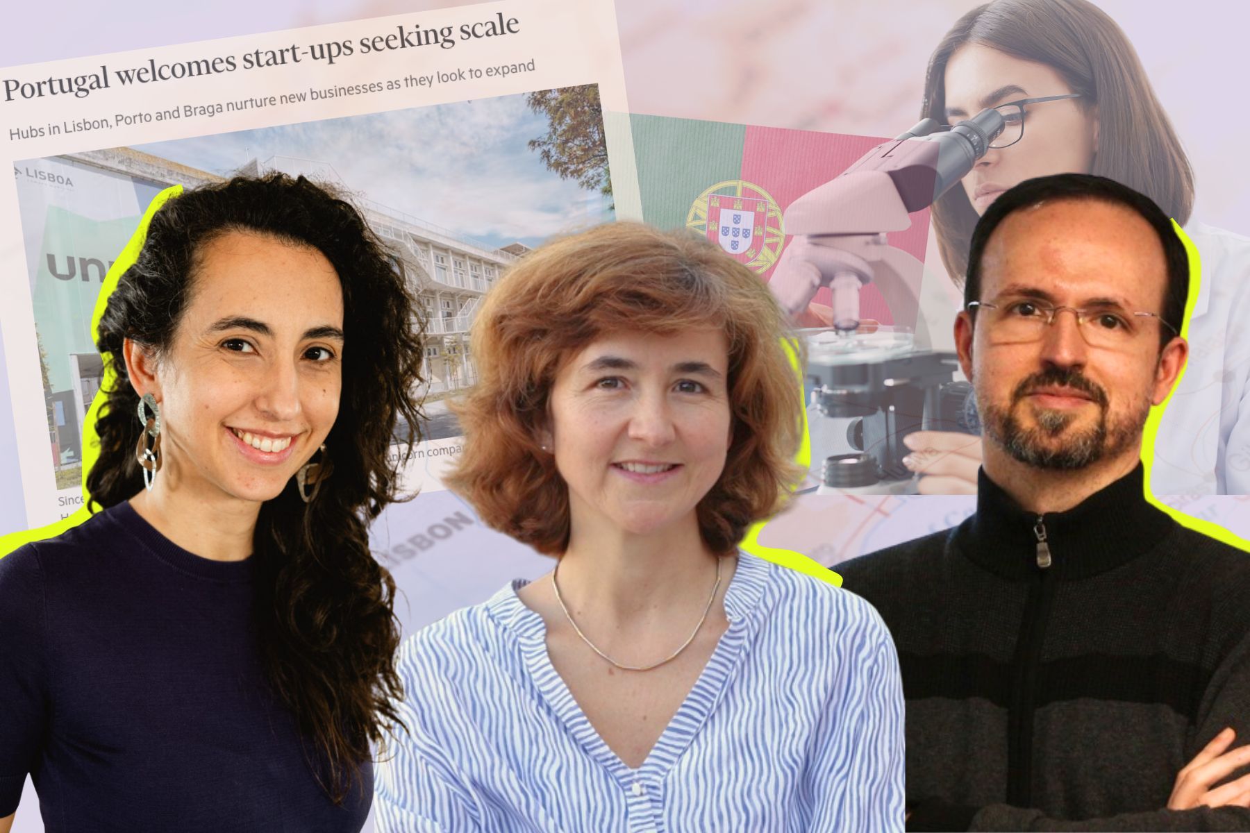Luísa Cruz, co-founder of Microharvest (left) with Faber partners Rita Sousa (centre) and Carlos Esteban. Press photos/Impact Loop design