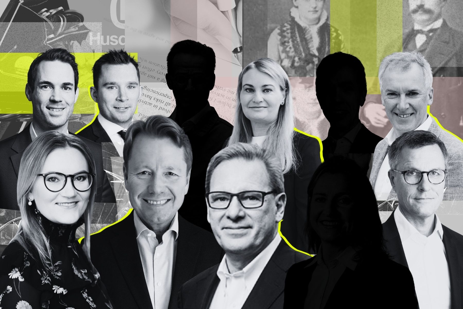 Några av LP-investerarna i vår genomgång som gått in i VC-fonder. Se namn i botten av artikeln. Foton: press och grafik av Diana Demin, Impact Loop