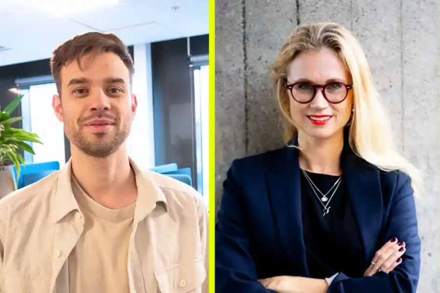 Anton Osika, grundare av Lovable och Judith Wolst, projektledare på Norrsken. Foto: TT Bild och Pressbild.