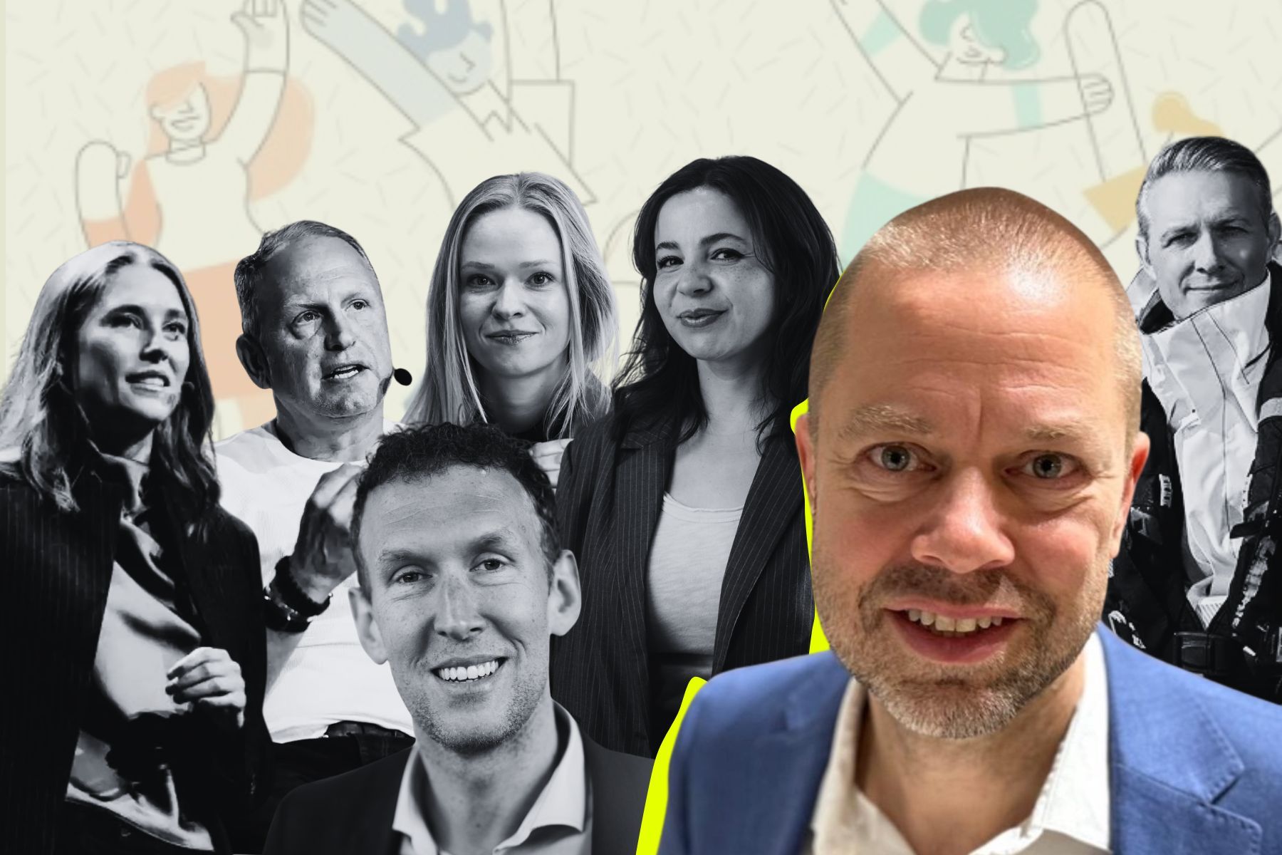 Jonas Axelsson och några vd:ar på impactbolagen som anställer. Foto: Pressbilder.