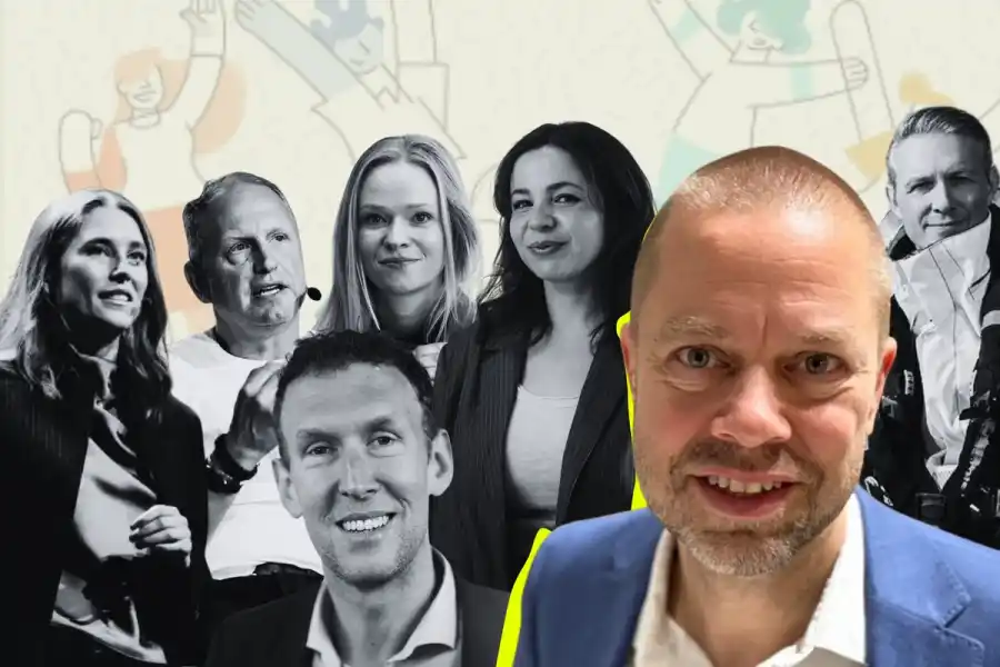 Jonas Axelsson och några vd:ar på impactbolagen som anställer. Foto: Pressbilder.