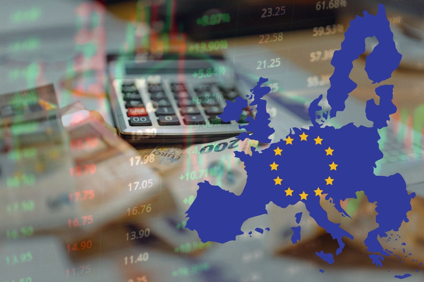 An image of the European Union and euros