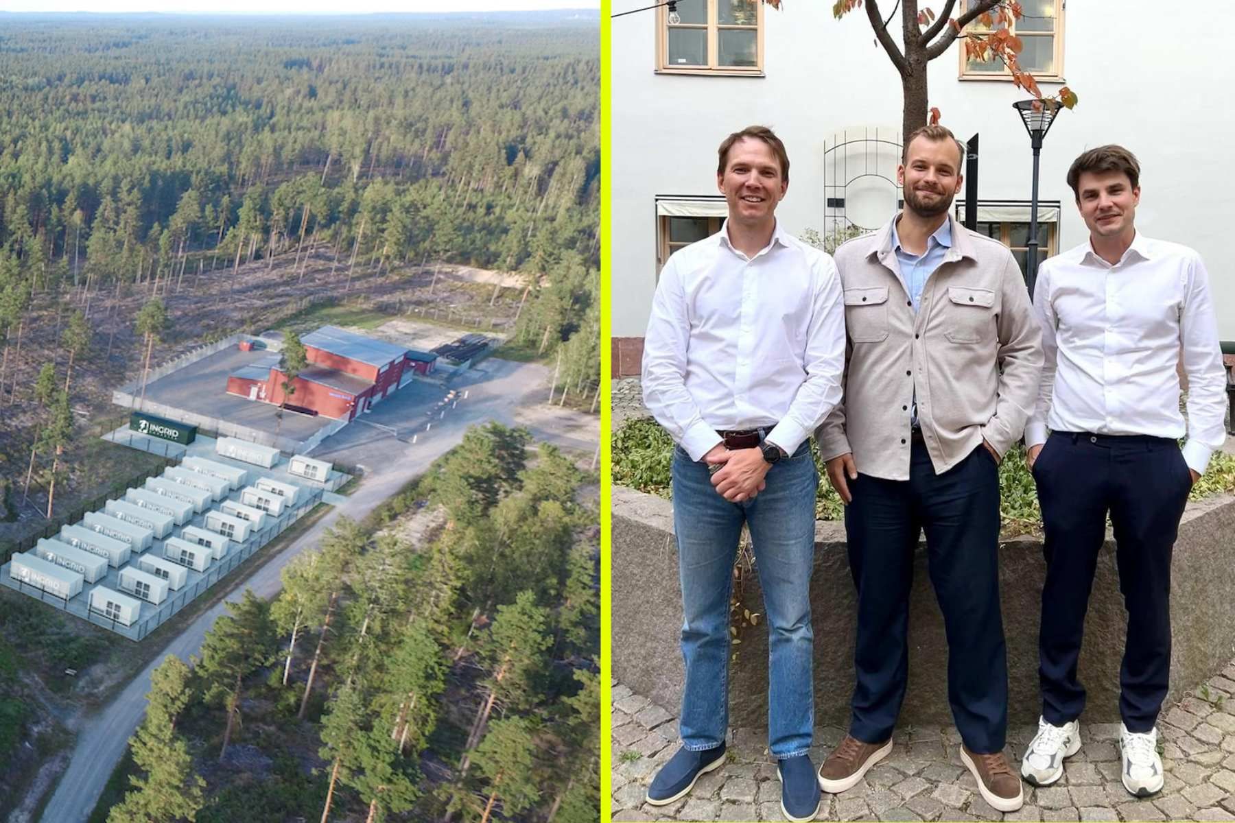 Axel Holmberg, vd Ingrid Capacity, Mattias Söderqvist, vice VD och partner Locus Energy och Nicklas Bäcker, strategichef Ingrid Capacity. Foto: pressbilder.