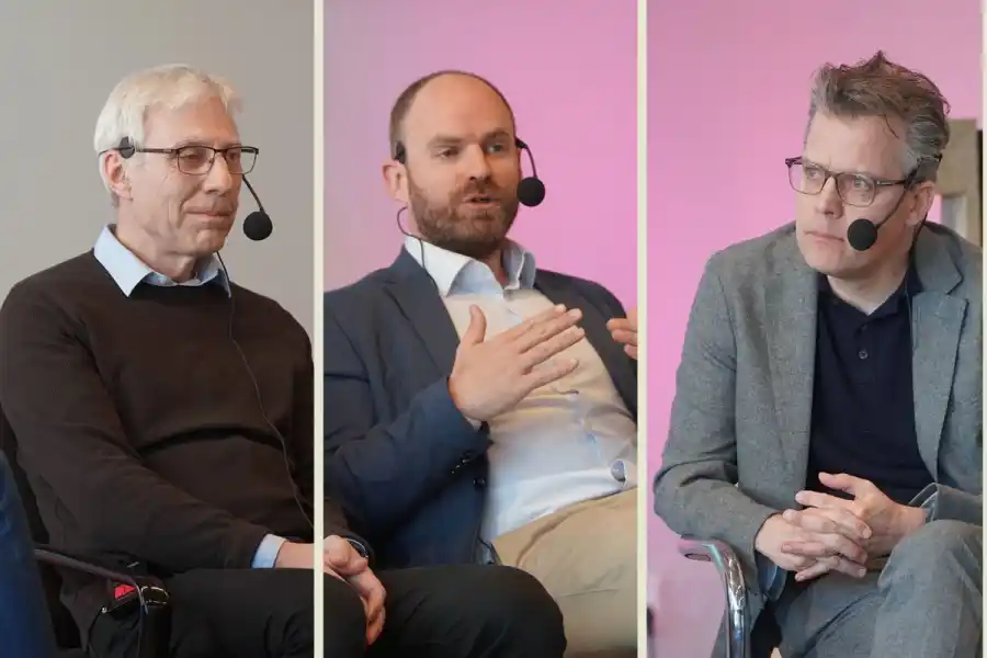 Ulf Näslund, teknisk rådgivare på Vasakronan, Anton Steen, Sverigechef på Steady Energy, Per Ytterberg, affärsutvecklingscef på Stockholm Exergi. Foto: Diana Demin (montage).