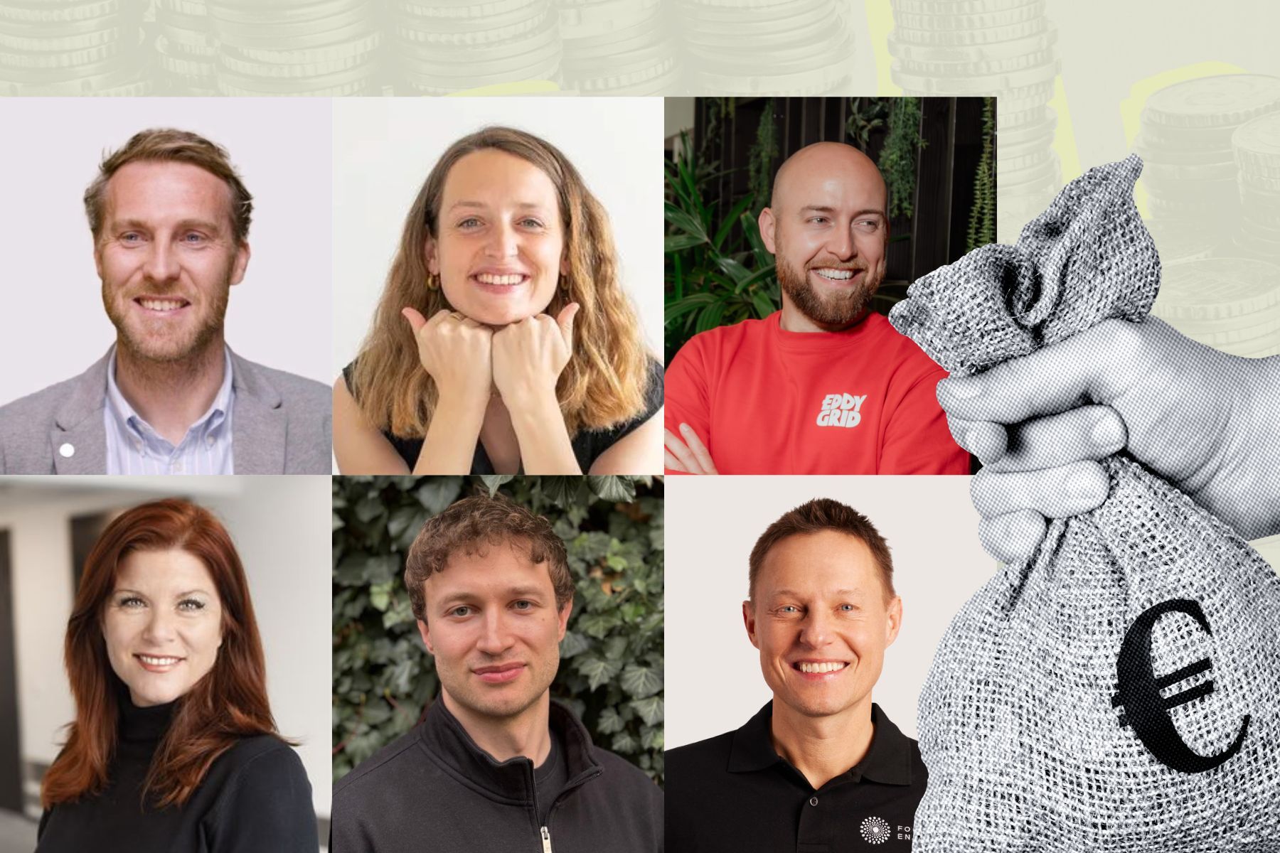 Some of the founders mentioned in this funding roundup. Names below. Credit: Press photos/Impact Loop design