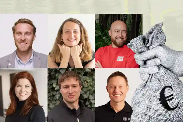 Some of the founders mentioned in this funding roundup. Names below. Credit: Press photos/Impact Loop design