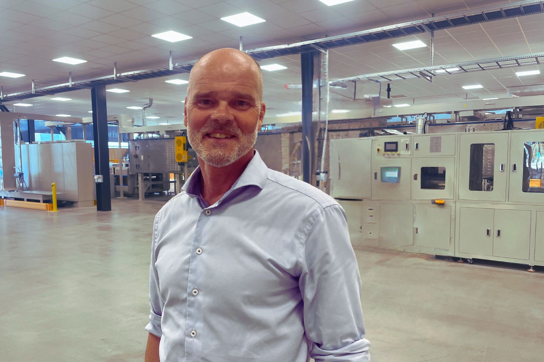 Björn Mårlid, vd på Altris, på bolagets nya testanläggning. Foto: Impact Loop.