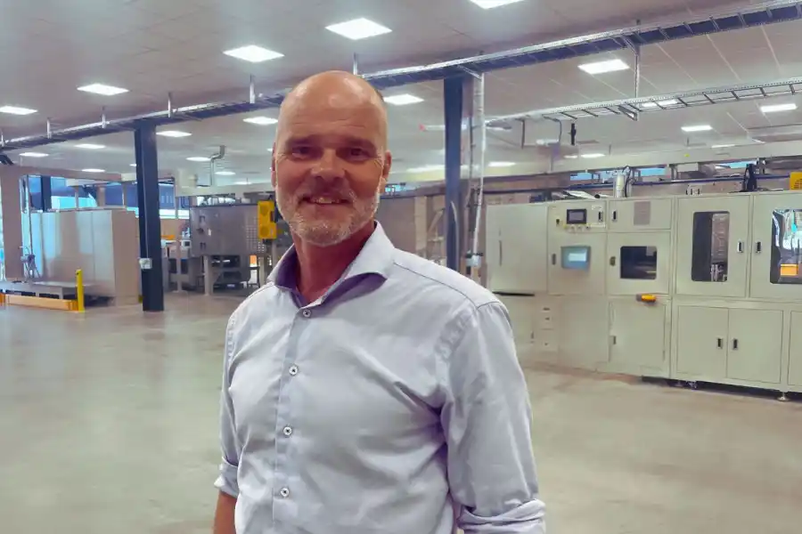 Björn Mårlid, vd på Altris, på bolagets nya testanläggning. Foto: Impact Loop.
