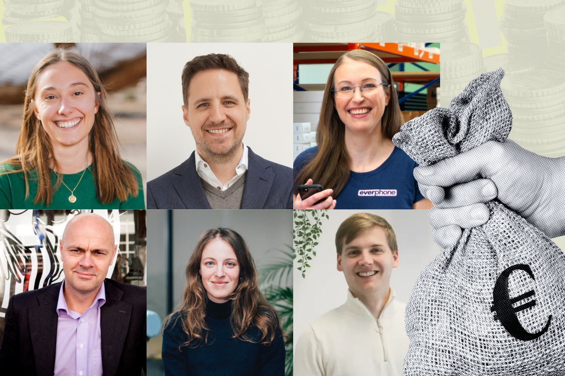 Some of the founders mentioned in this week's dealflow round-up. Press photos/Impact Loop collage