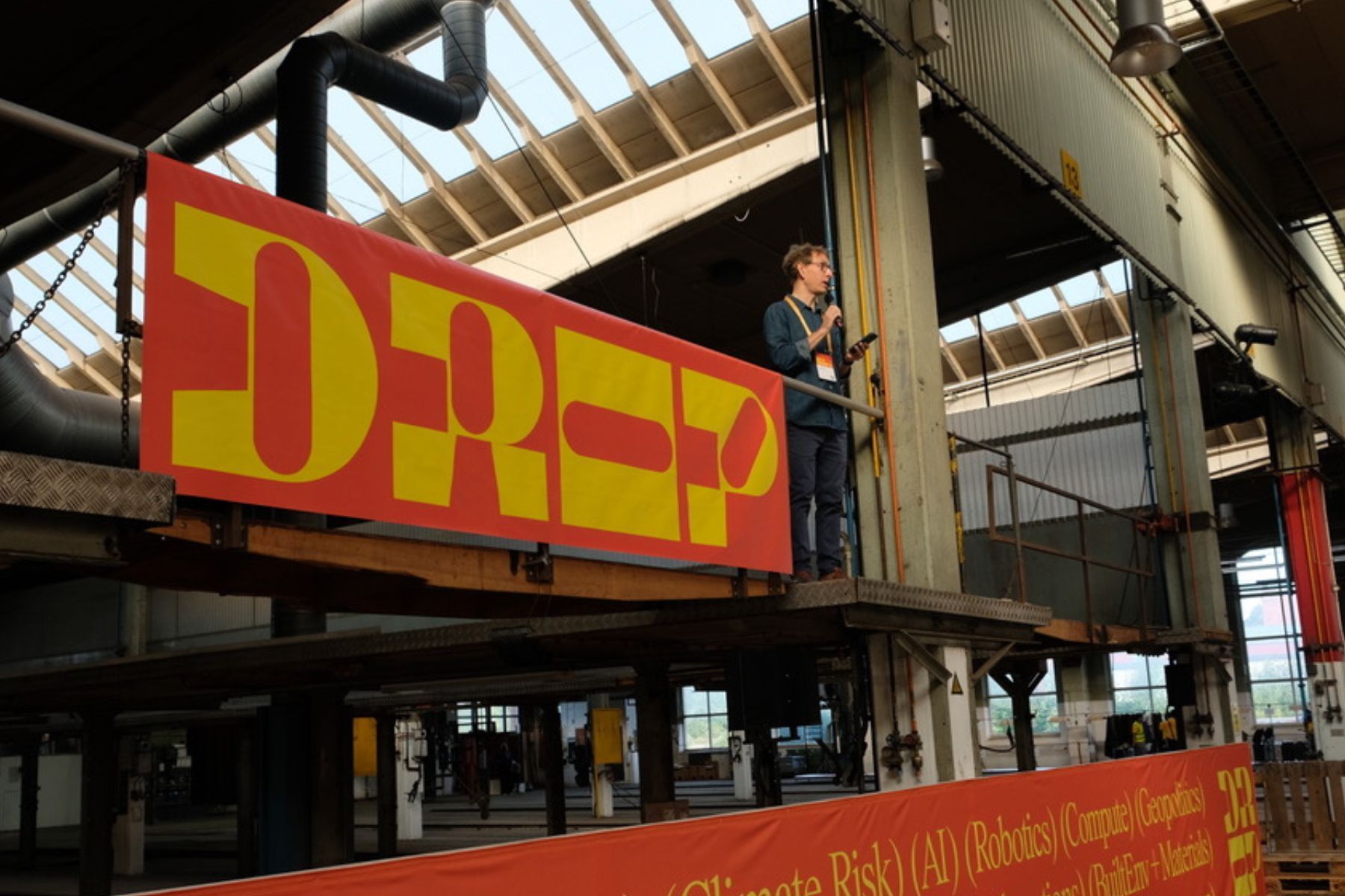 Hampus Jakobsson, general partner at Pale Blue Dot, addresses a crowd at the 2025 addition of The Drop, in Malmö, Sweden. Image credit: Siôn Lawrence-Geschwindt for Impact Loop