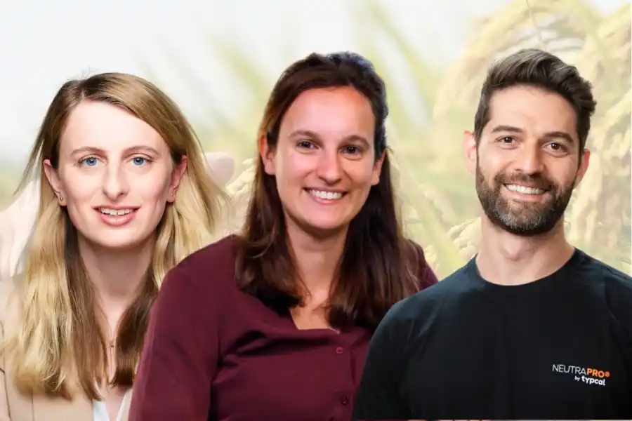 Alicia Showering, BugBiome co-founder and CEO (left); Chiara Guidi, founder and CEO, B-COS; and Paulo Ibri, CEO and co-founder Typcal.