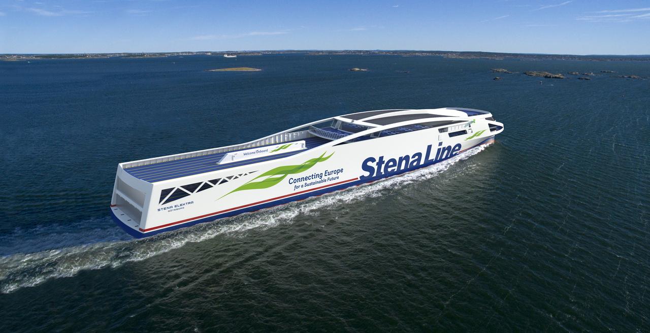 Stena Line pausar utvecklingen av elfärjan Elektra. Visionsbild: Stena Line.