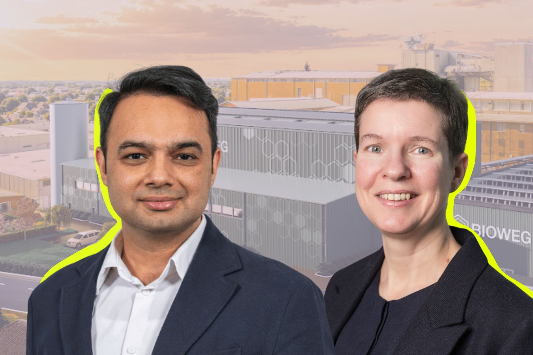 Dr Prateek Mahalwar, co-founder & CEO, BIOWEG (left) and Dr Katrien Swerts, executive director, Rabo Ventures. Press photos