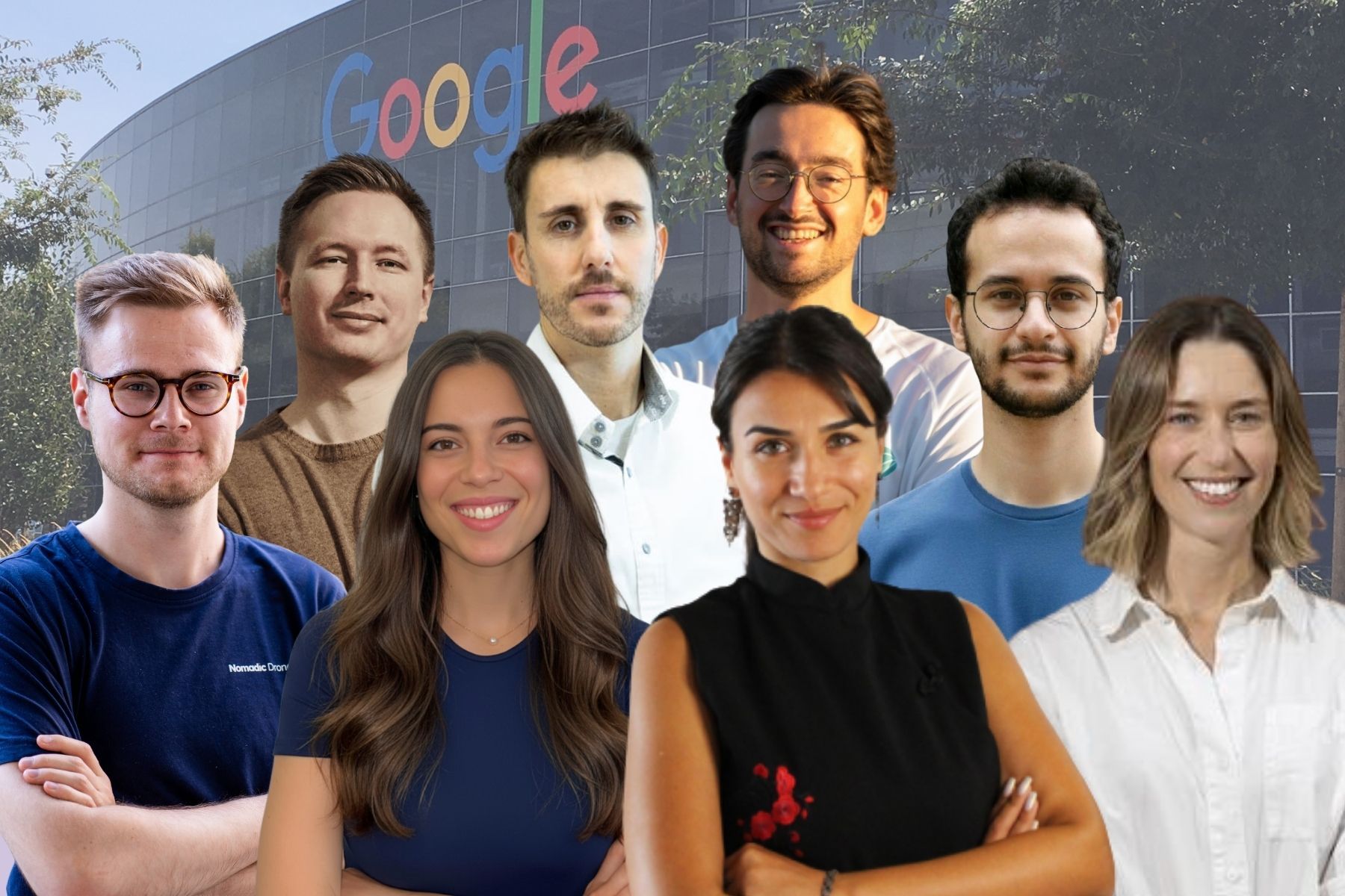Some of the Europe-based founders that won backing from Google. Full names below.