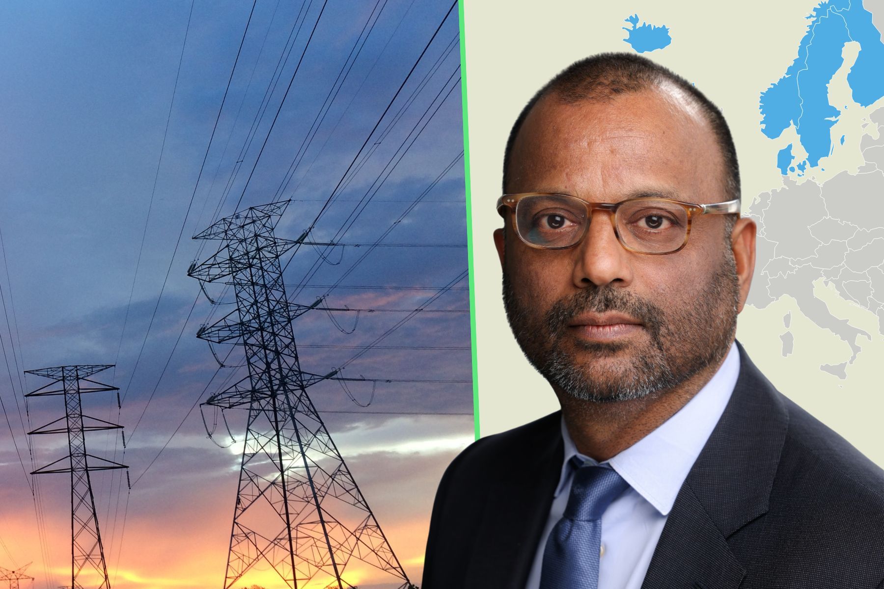 Vikram Raju på Morgan Stanleys klimatfond. Pressbild / Canva (montage).