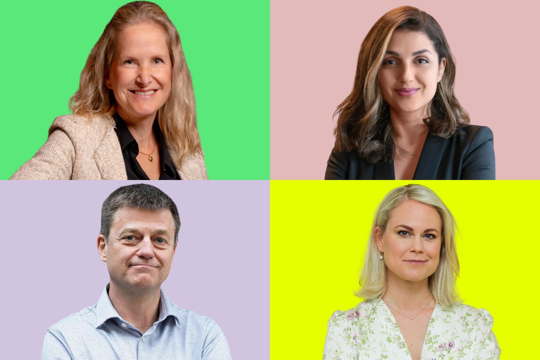 Ann-Sofie Ekberg, vd på Volvo Cars Tech Fund, Yalda Mirbaz, medgrundare och CFO på Vidde, Fredrik Hånell, chef över impact-investeringar på EIT Urban Mobility och Camilla Bergman, vd på Impact Loop. Foto: press.