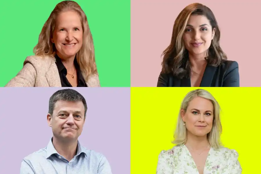 Ann-Sofie Ekberg, vd på Volvo Cars Tech Fund, Yalda Mirbaz, medgrundare och CFO på Vidde, Fredrik Hånell, chef över impact-investeringar på EIT Urban Mobility och Camilla Bergman, vd på Impact Loop. Foto: press.