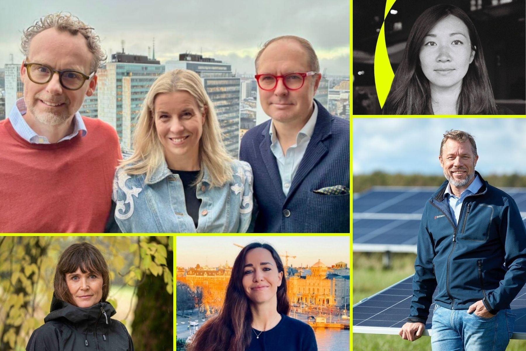 Tom Roald Billgren, Malin Knave, Erik Zsiga, Emma Rosman, Elin Larsson, Lydia Graflund och Patrik Hahne skrev några av 2025 års mest lästa debattartiklar på Impact Loop. Foto: Pressbilder.