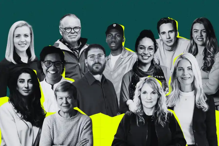 Ett gäng av de profiler som är med på listan. Grafik: Diana Demin, Impact Loop.