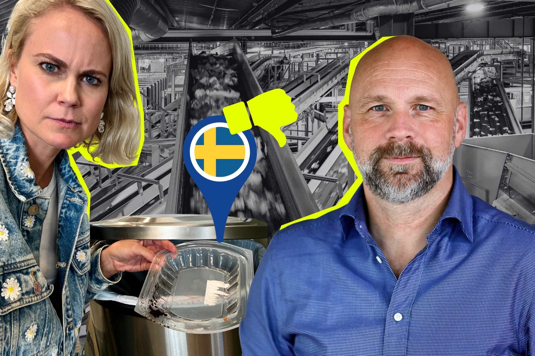 Camilla Bergman, Impact Loop och Mattias Philipsson, vd för Svensk Plaståtervinning. Foto: pressbild.