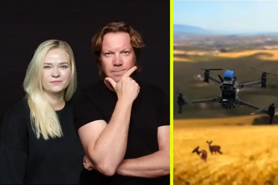 Sara Nozkova, vd Flox Robotics och Rikard Steiber. Foto: Flox Robotics.