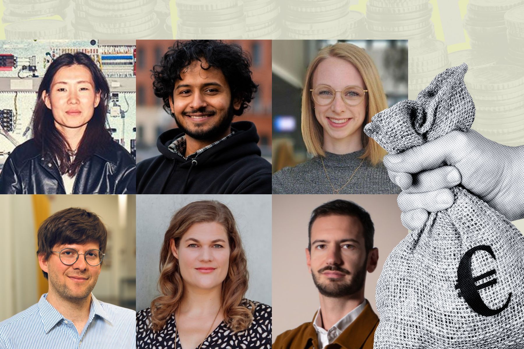 Pictured: Trine Young (Rodinia Generation), Catharina van Delden (Finches), Hugo Valentin (Edonia), Friederike Nintzel (Neela Biotech), David Ahmed (hexafarms) and Elia Schneider (UniSieve).
