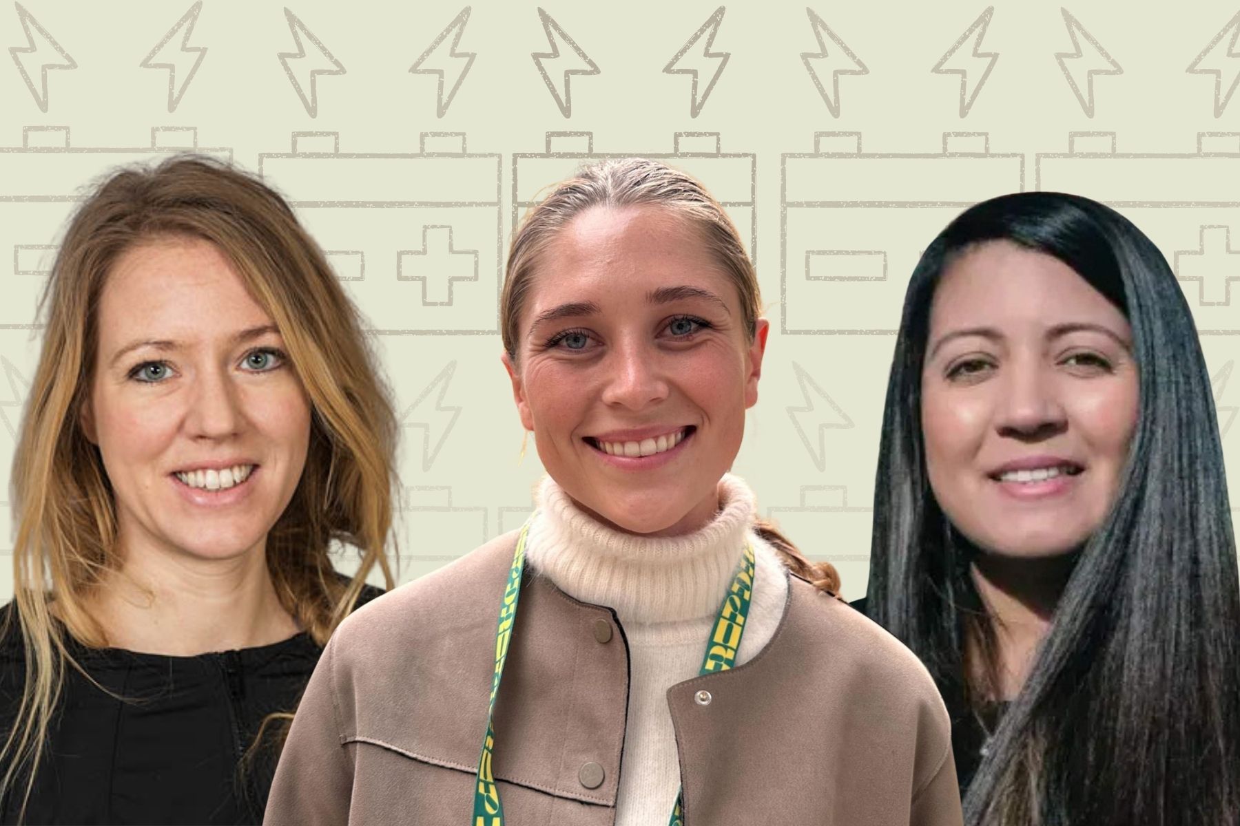 Ida Langborg (Vinnova), Paula Runsten (Rebaba), Arelys Sosa (Drev). Foto: Pressbilder (montage).