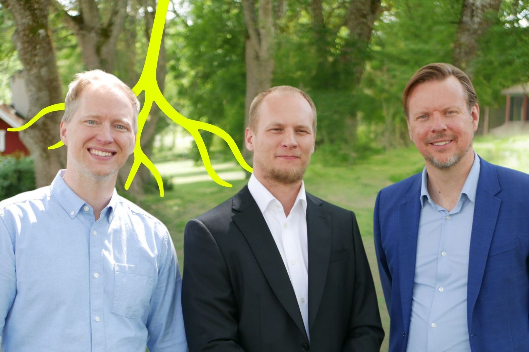 Jonas Wamstad, Lennart Sör och Björn Lindh på Airis Garden. Foto: pressbild (montage).