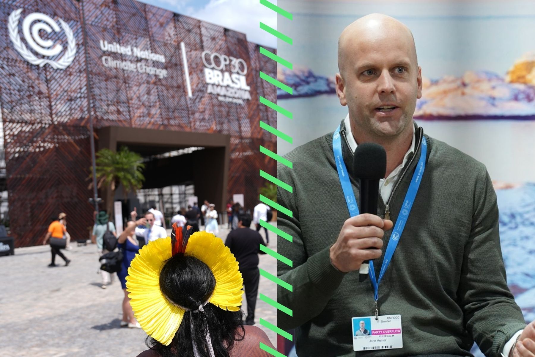 COP29 Foto: TT bild. John Hunter, medgrundare Ingrid Capacity. Foto: Business Sweden.