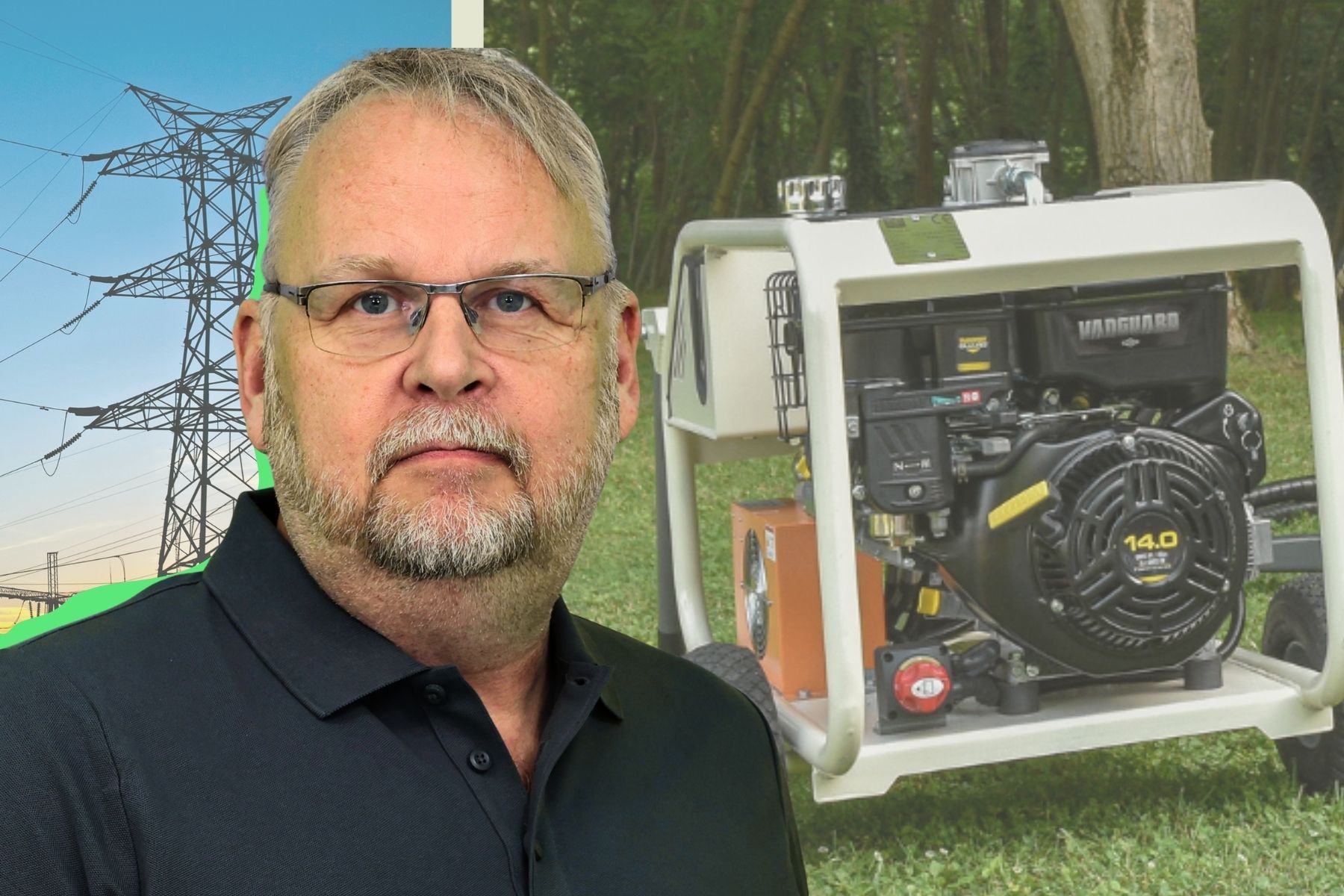 Magnus Persson, svensk talesperson för Briggs & Stratton. Foto: pressbilder (montage).