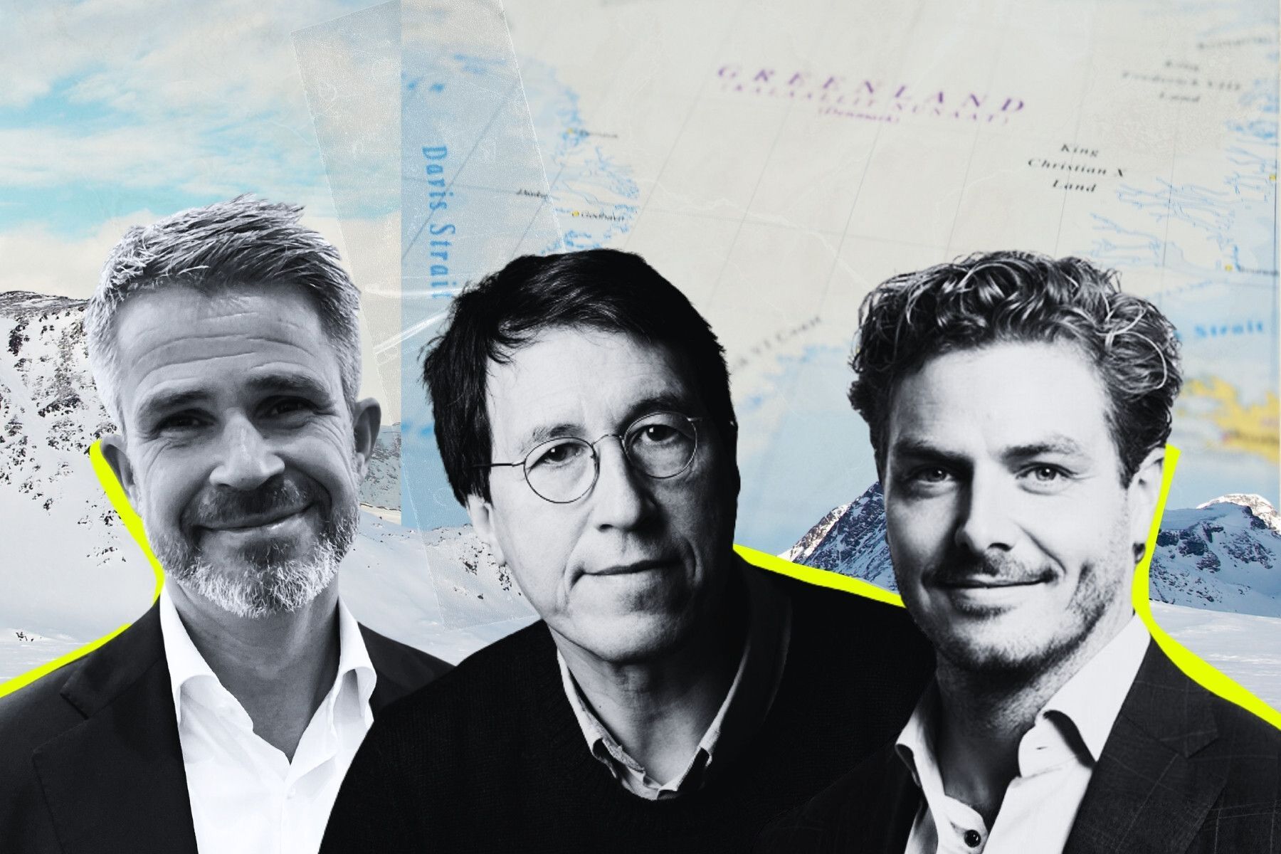 Mikkel Bülow-Lehnsby, Minik Rosing och Jonas Ahm-Lundgren. Foto: Pressbilder (montage).