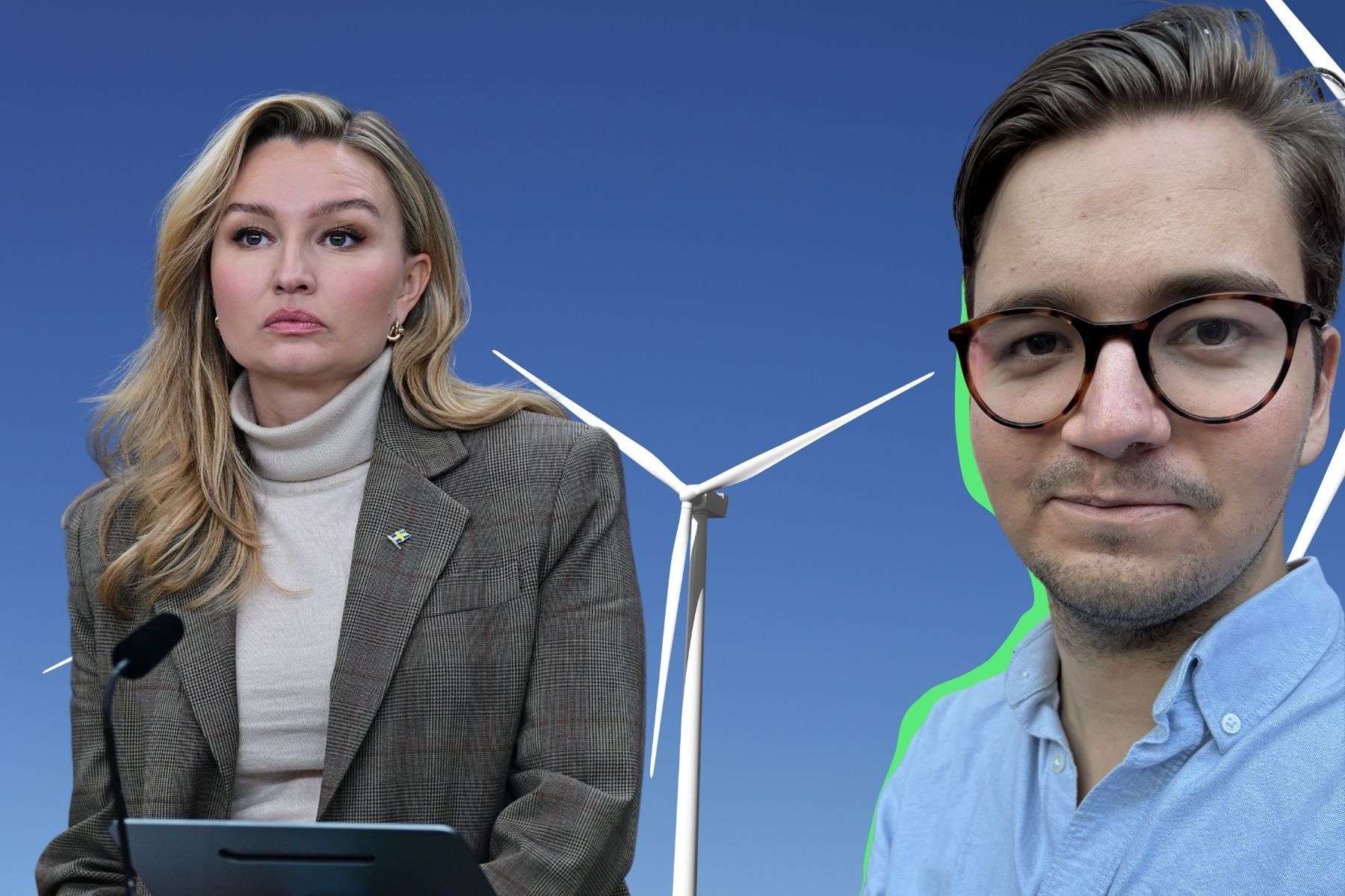 Ebba Busch (KD) och Gabriel Nilsson. Foto: TT/Pressbilder (montage).