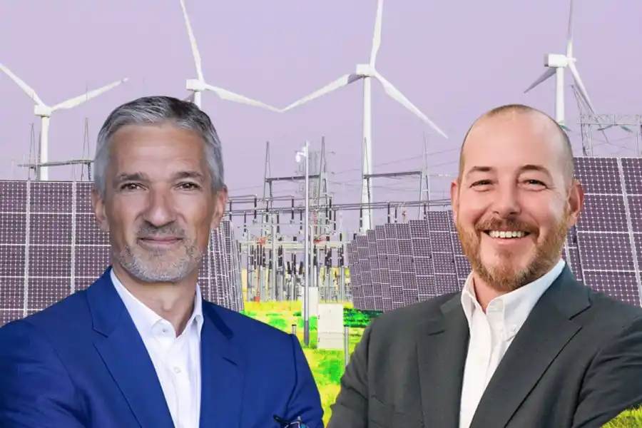 Christoph Frei, partner and head of energy at Emerald (left) and Jeff Wiltrout, VP corporate strategy, Cummins. Press photos/Impact Loop design