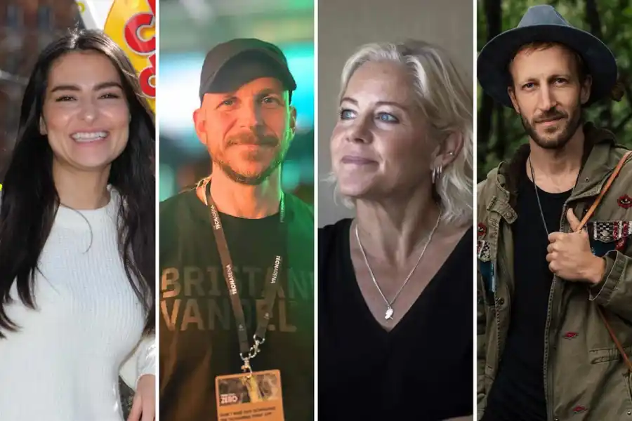 Berfin Roza Mert, grundare av Bower, Gustaf Skarsgård, skådespelare, Susanna Campbell, medgrundare Syre och Nils von Heijne, näringslivsshaman.