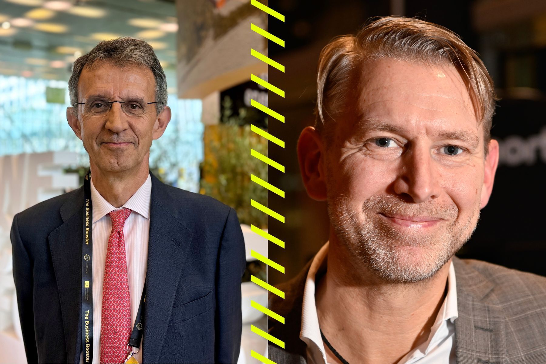 Diego Pavía, vd för EIT InnoEnergy (foto Camilla Bergman, Impact Loop) och Peter Carlsson (foto TT).