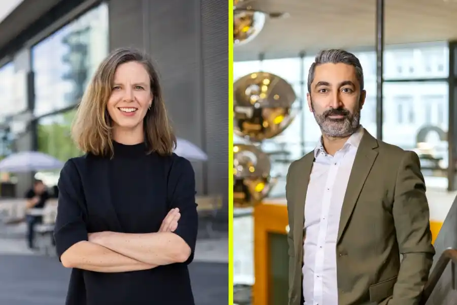 Karin Bengtsson, vd och Arash Sangari, projektledare på Kista Science City. Pressbilder.