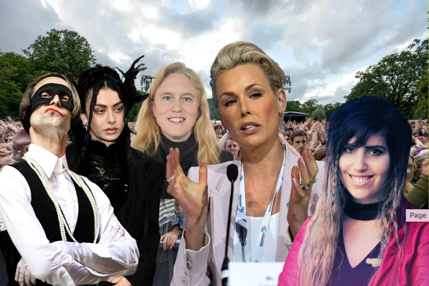 Thomas Öberg, Charli XCX, Line Gordon, Gunhild Stordalen, Louise Lindén. Foto: Björn Larsson/TT, Pontus Lundahl/TT, Fredrik Persson/TT, Pressbilder. Montage: Impact Loop.